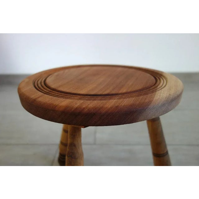 1930s Vintage Brutalist Tripod Stool, France, 1930s For Sale - Image 5 of 9