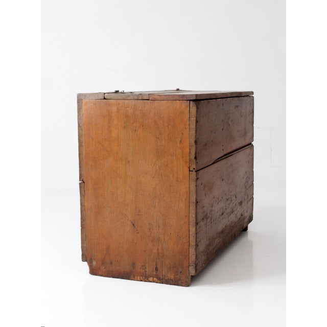Antique Primitive Wood Storage Chest For Sale - Image 12 of 18