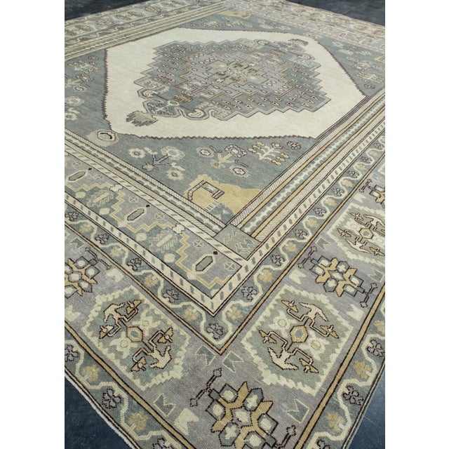 Turkish Turkish Oushak Rug 12'2" x 14'5" #18681 For Sale - Image 3 of 8