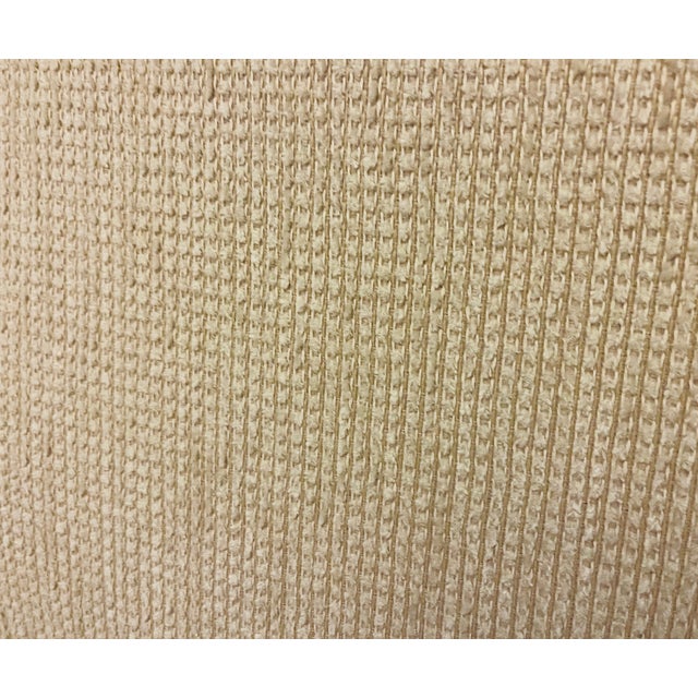 Wood Evette Settee/Sofa in Cream Chenille Attributed to Ethan Allen For Sale - Image 7 of 7