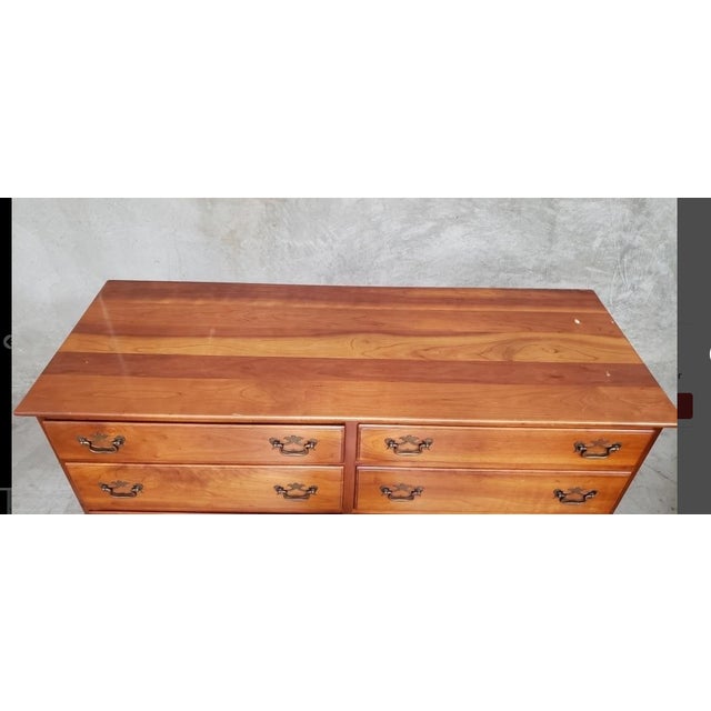 L. & J.G. Stickley, Inc. Vintage L. & J. G. Stickley Brown Double Dresser Georgian Cherry Wood For Sale - Image 4 of 5