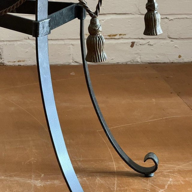 Metal and Glass Console Table with Rope Tassel Detailing For Sale - Image 6 of 9