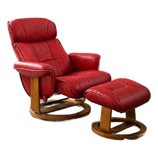 1980s Chairworks Reclining Lounge Chair and Ottoman For Sale