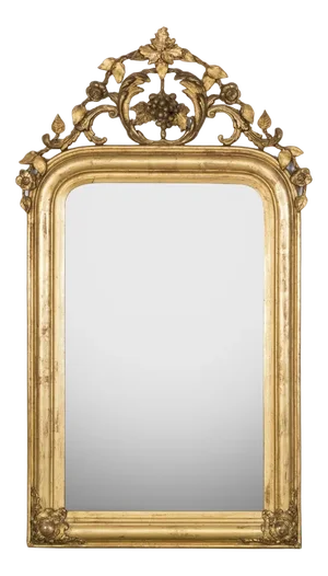 19th Century Louis Philippe Mirror with Foliage and Grape Motifs