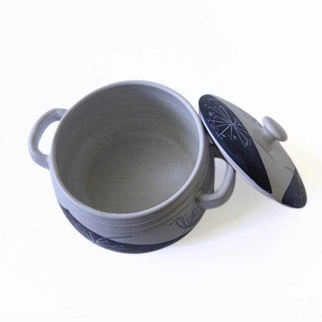 Vintage Flower Patterned Bowl with Handles and Lid from Höganäs, Sweden For Sale - Image 3 of 5