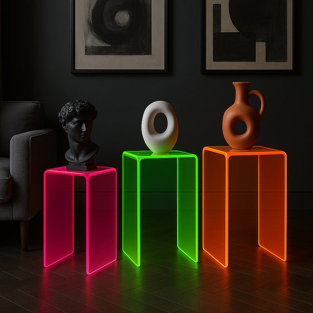 Ready to add a modern touch to your spaces? Discover our stunning collection of vibrant neon plexiglass pedestals, crafted...