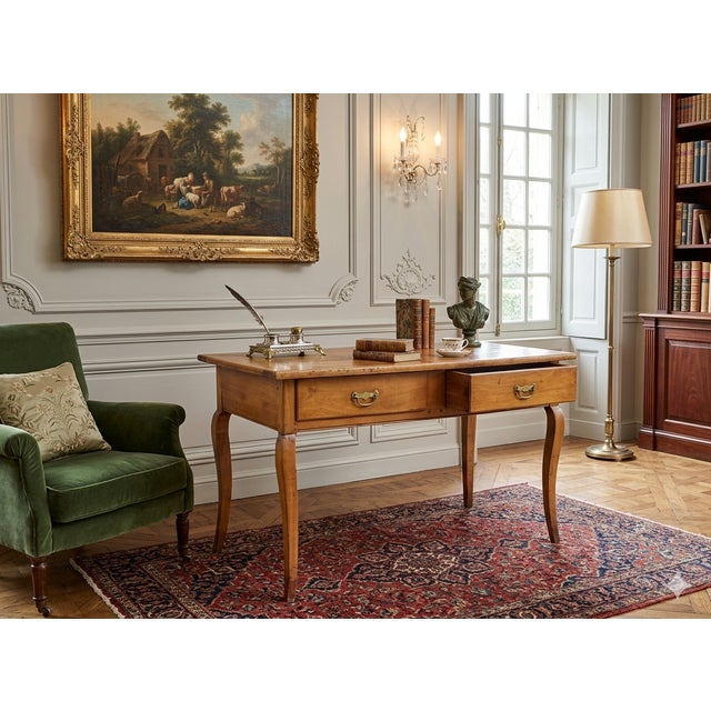 18th-Century French Provincial Louis XV Fruitwood Bureau Plat Writing Table, circa 1760 Dimensions Height: 30 in. (76.2...
