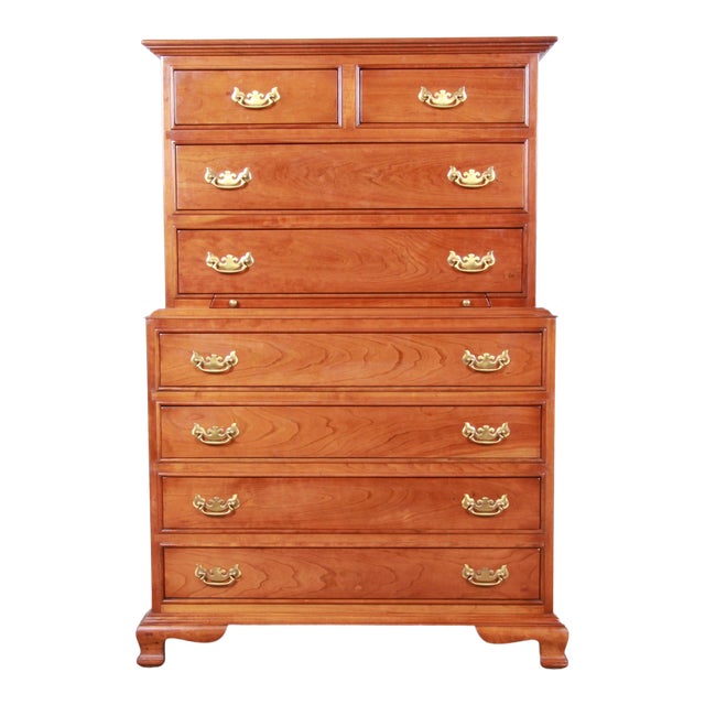 Stickley Chippendale Solid Cherry Highboy Dresser, 1959 Chairish