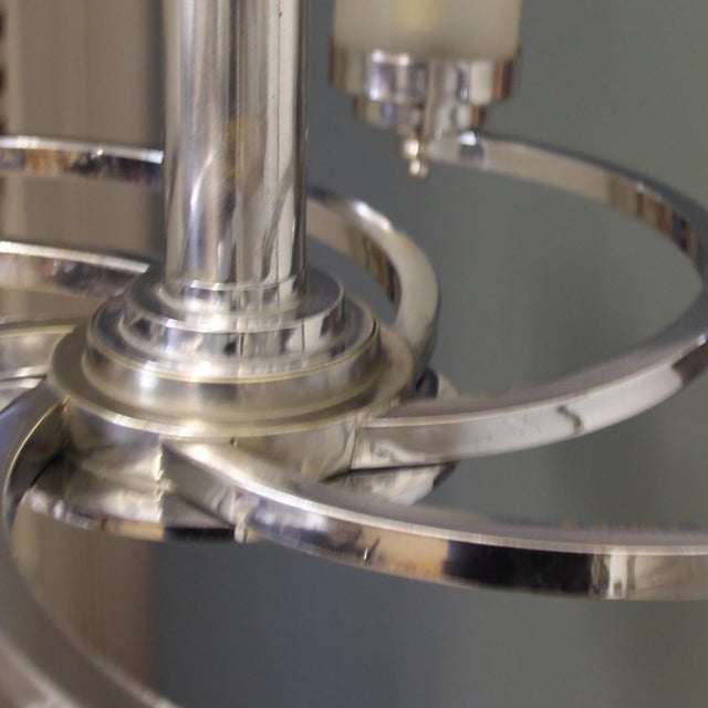 Art Deco Glass Six-Arm Ceiling Lamp, 1930s For Sale - Image 17 of 18