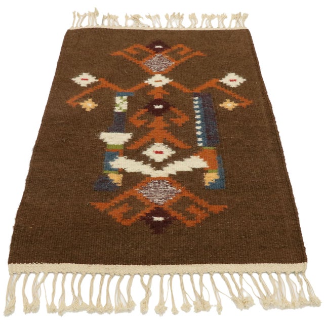 Pair of Matching Vintage Russian Kilim Rugs With Folk Art Style 1'4 X 2'1 Chairish