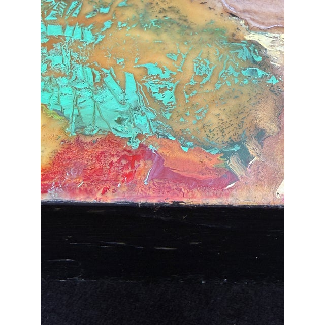 Square Encaustic and Antique Collage on Cradled Panel “Aquatic Park”, Hartman For Sale - Image 10 of 10