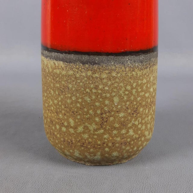 Forest Green West German Ceramic Vase from Scheurich, 1960s For Sale - Image 8 of 13