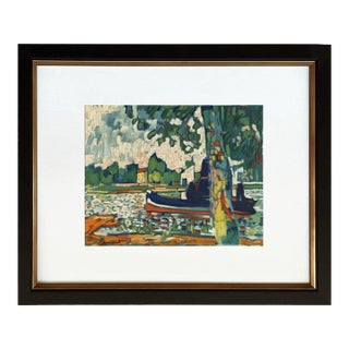 Vlaminck Lithograph Remorqueur Cover 1958 Framed For Sale