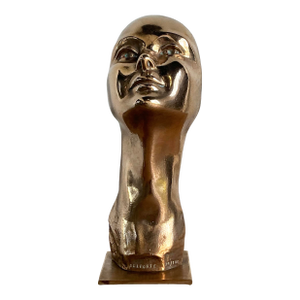 Vintage Charles Delporte Polished Bronze Bust Signed and Numbered