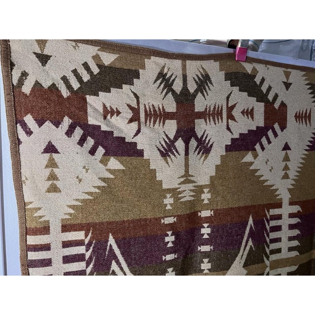 Oregon City Woolen Mills Indian Trade Blanket Antique 1920's Pac-Man Pattern Wow For Sale In Jacksonville, FL - Image 6 of 12