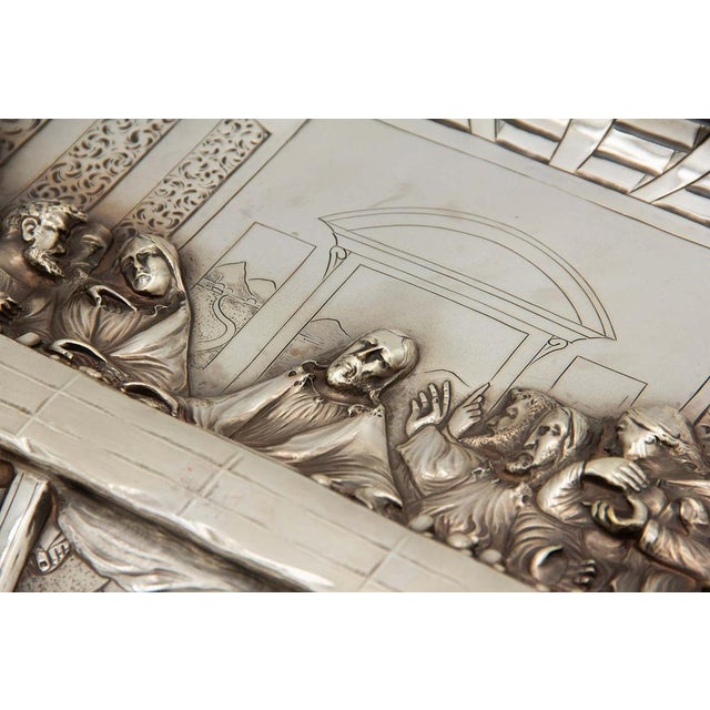 Wall Salver with High Reliefs of the Last Supper For Sale - Image 4 of 6