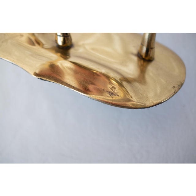 Metal 1970s Mid-Century Vintage Large Polished Brass Deer Candelabra For Sale - Image 7 of 9