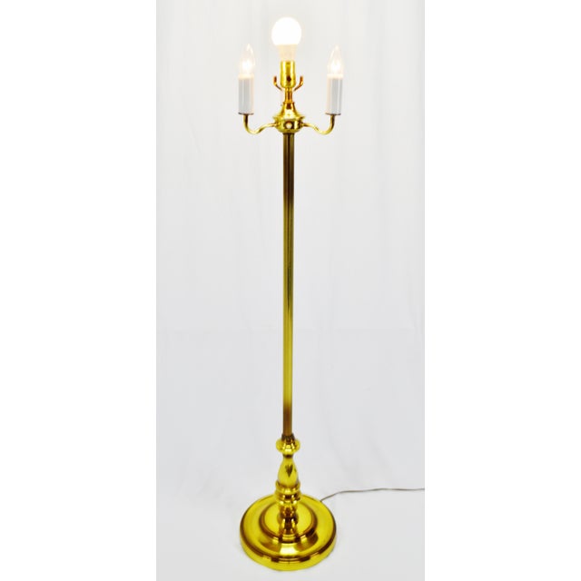 Vintage 4 Light Brass Colored Candelabra Floor Lamp With Swirl Design Base Chairish