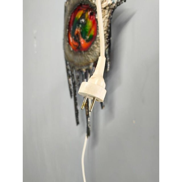 Brutalist Wall Light Sculpture, Czechoslovakia, 1970s For Sale - Image 9 of 12