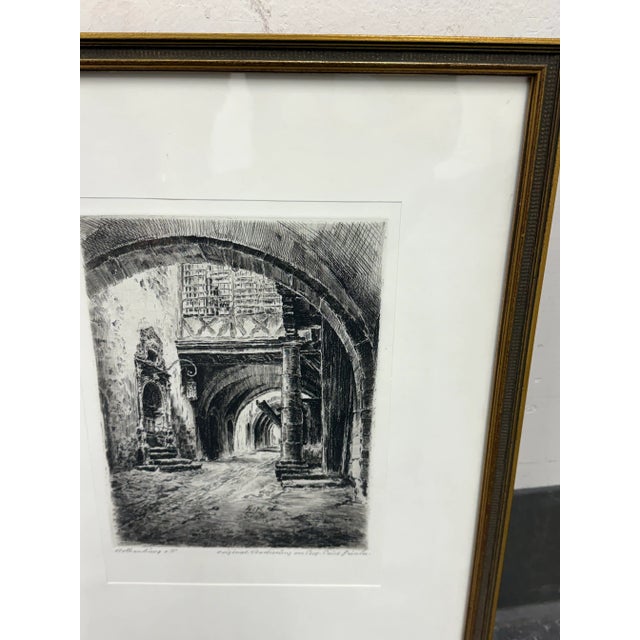 Early 20th Century Circa 1920 Paul Geissler "Rothenberg" Etching, Signed For Sale - Image 5 of 12