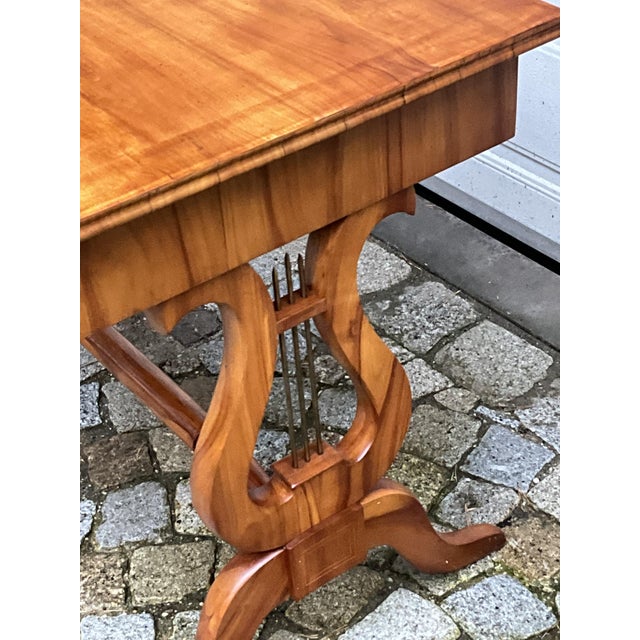 Biedermeier Lyra Writing Desk in Cherrywood, 1830 For Sale - Image 15 of 18