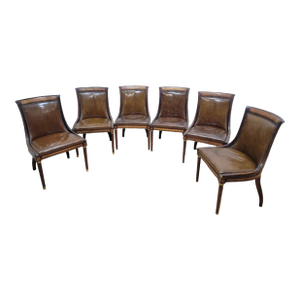 Vintage Neoclassical Style Slipper Dining Chairs by Oxford LTD – 6