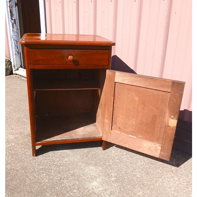 Antique Walnut One Door Wash Stand Commode With Drawer 1870s For Sale - Image 9 of 12