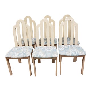 1980s Lane Art Deco Revival Cream Lacquer Dining Chair For Sale