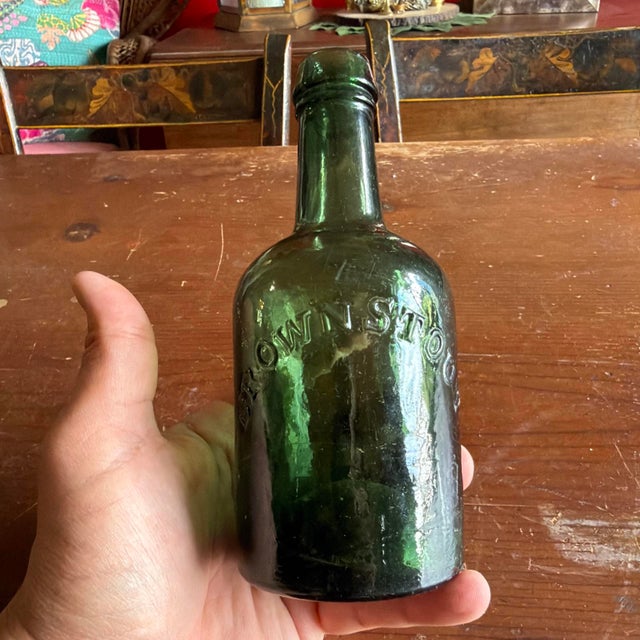 Antique "Brown Stout" Beer Bottle by Dyottville Glass Works, Philadelphia, Circa 1850s For Sale - Image 18 of 18