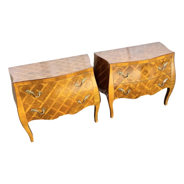 Vintage Italian Parquetry Nighstands/Commodes - A Pair For Sale