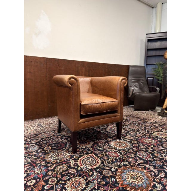 Laura Ashley Club Chairs in Sheep Leather, Set of 2 For Sale - Image 9 of 12