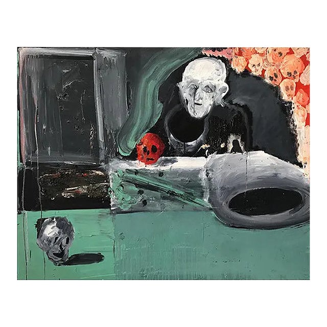 Chinese Contemporary Artwork by Li Ya-Wei, Green Table Top, 2018 For Sale