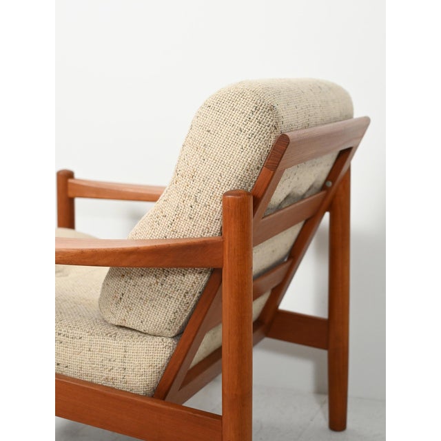 Danish Lounge Chairs with Beige Cushions, 1950s, Set of 2 For Sale - Image 9 of 12