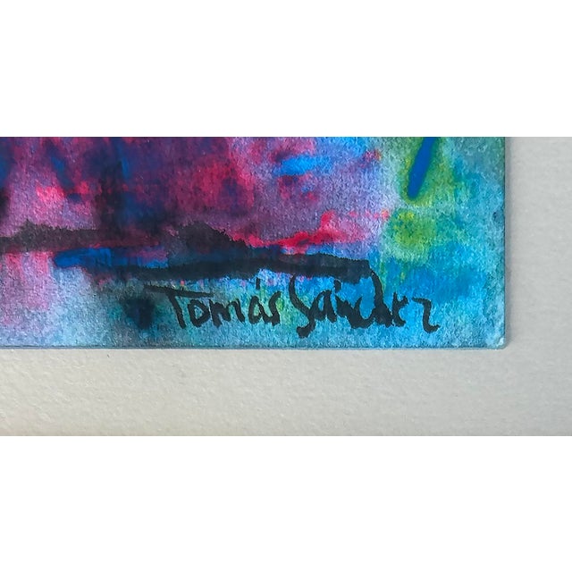 Late 20th Century Abstract Watercolor Painting by Tomas Sanchez For Sale - Image 4 of 5
