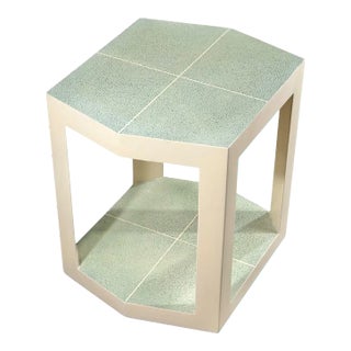 Karl Springer Shagreen Side/End Table, 1980 For Sale