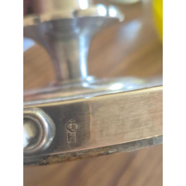 Silver Silver-Plated Table Lamp by Elis Bergh for CG Hallberg, 1920s For Sale - Image 8 of 9