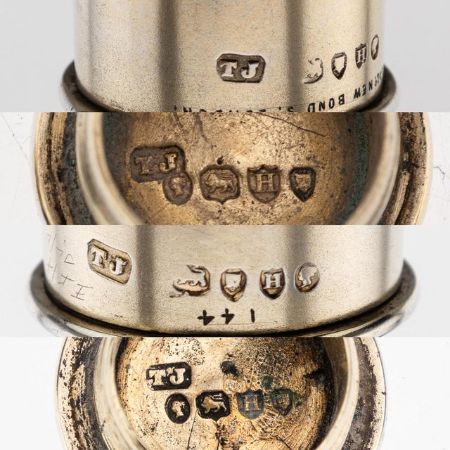 Antique 19th century victorian very rare pair of novelty solid silver-gilt table salt & pepper shakers, realistically...