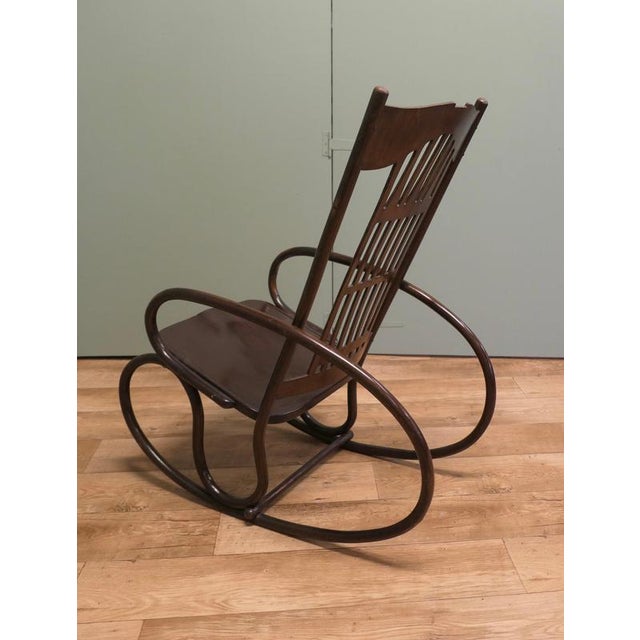 Early 20th Century Secessionist Bentwood Rocking Chair attributed to Jacob and Josef Kohn, 1900 For Sale - Image 5 of 7
