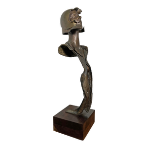 D. 1987 William Ludwig Bronze Figural Sculpture of a Warrior