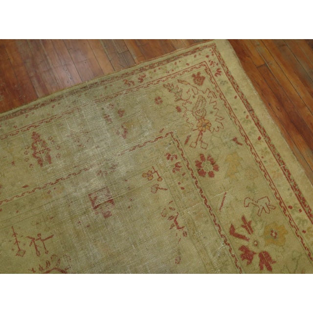 19th Century Distressed Turkish Oushak. 10'5'' X 13' For Sale - Image 4 of 11