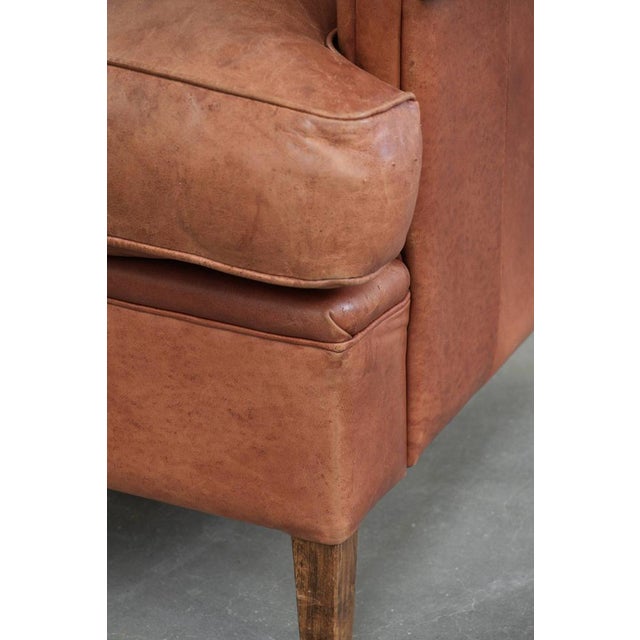 Wing Club Chair in Cowhide Leather For Sale - Image 13 of 14