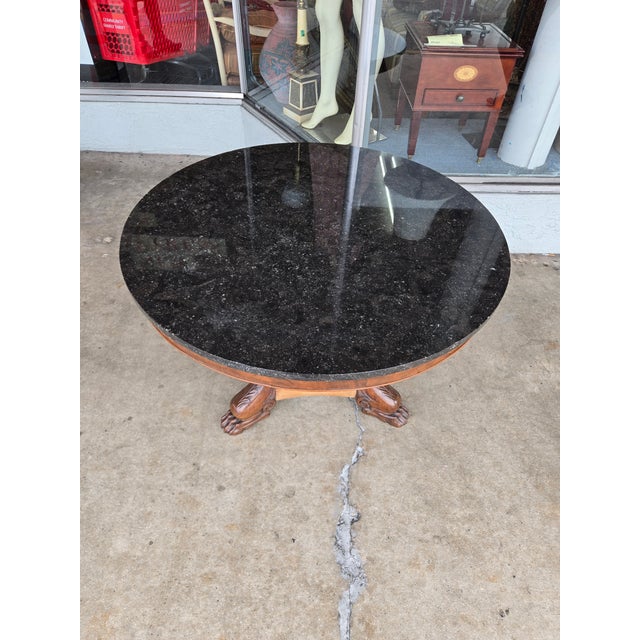 19c Restoration Period French Empire Center Table W Marble Top For Sale In Miami - Image 6 of 15