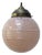 French Pink Reeded Clichy Glass Pendant Lamp For Sale