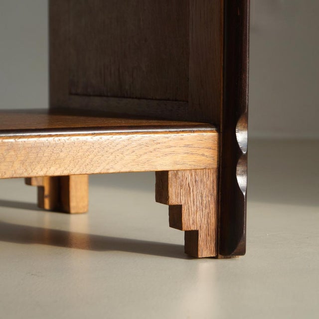 Dutch Art Deco Amsterdam School Arts & Crafts Side Table with Shelving, 1920s For Sale - Image 15 of 17