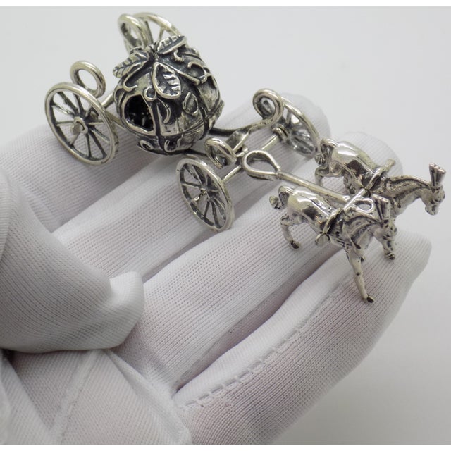 An enchanting vintage figurine depicting a Cinderella style princess carriage, handcrafted in Arezzo, Tuscany, Italy...