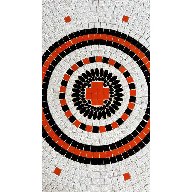 Mid Century Modern 1960s Ceramic Tile Mosaic and Walnut Round Coffee Table Gordon and Jane Martz Style For Sale - Image 11 of 12