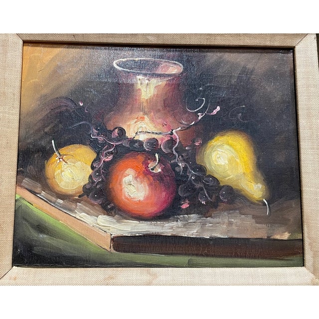 Hollywood Regency Framed Vintage Still Life Fruit | Artwork Wall Hanging, C. 1920's For Sale - Image 3 of 11