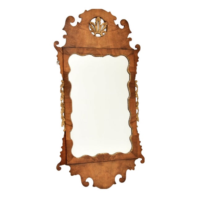 Antique George II Walnut Mirror, 1741 For Sale