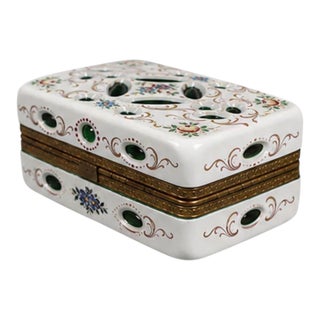 Antique Opaline Overlay Jewelry Box, 19th Century For Sale