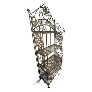 Mid 20th Century French Iron Baker's Rack With 4 Shelves For Sale